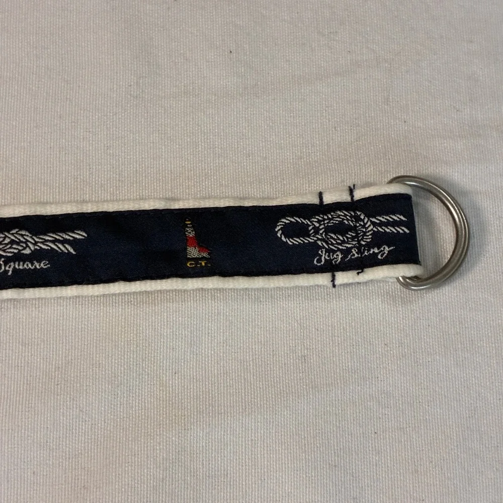 Ralph Lauren Nautical D-Ring Belt Boys 24M Navy Blue Beach Fisherman